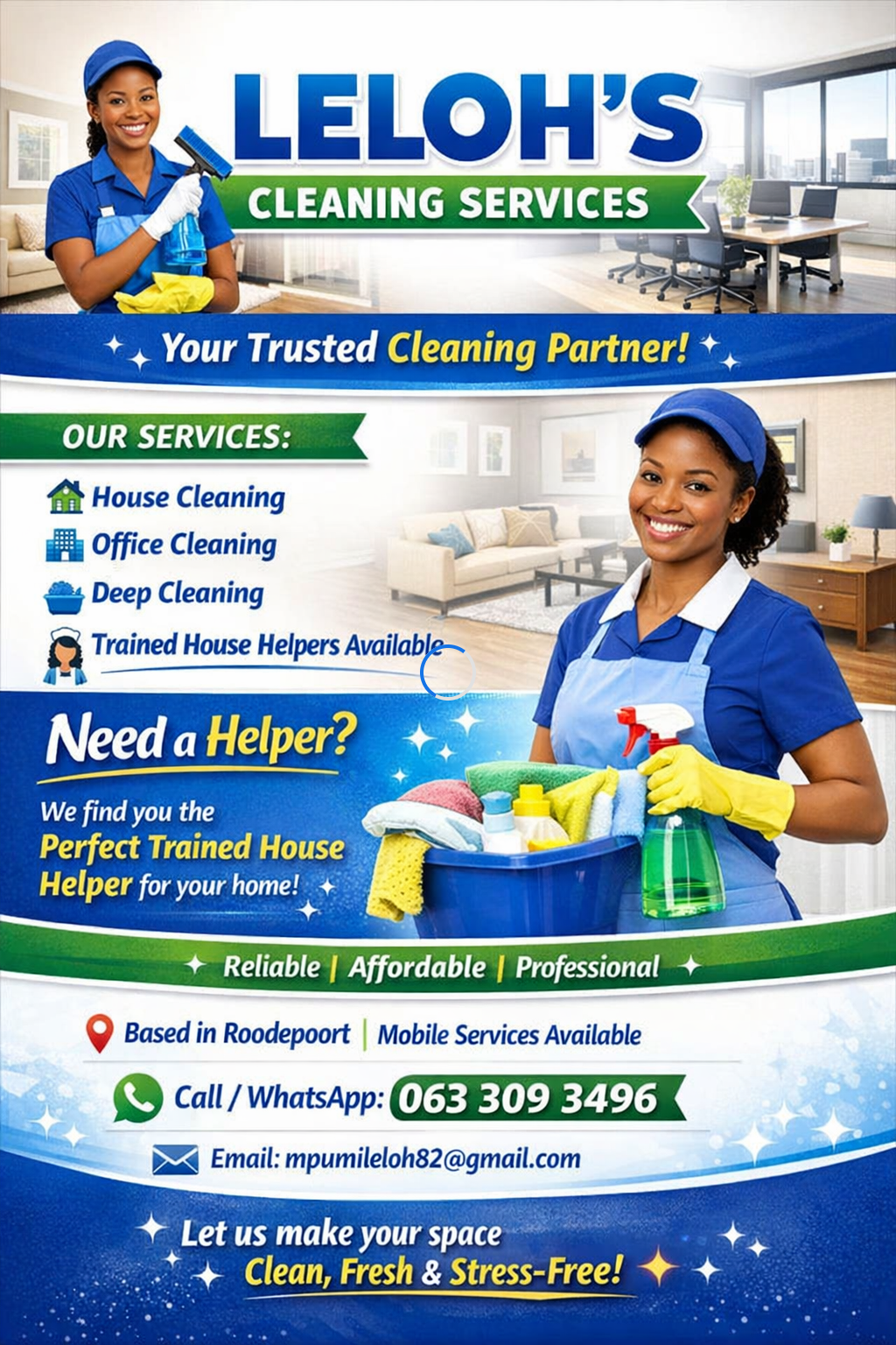 leloh’s cleaning services is a reliable an in Roodepoort
